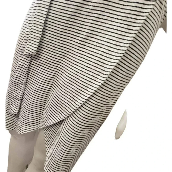 Lulus Sun Swept Black & White Striped Belted Midi Dress  Size Small - Picture 9 of 12